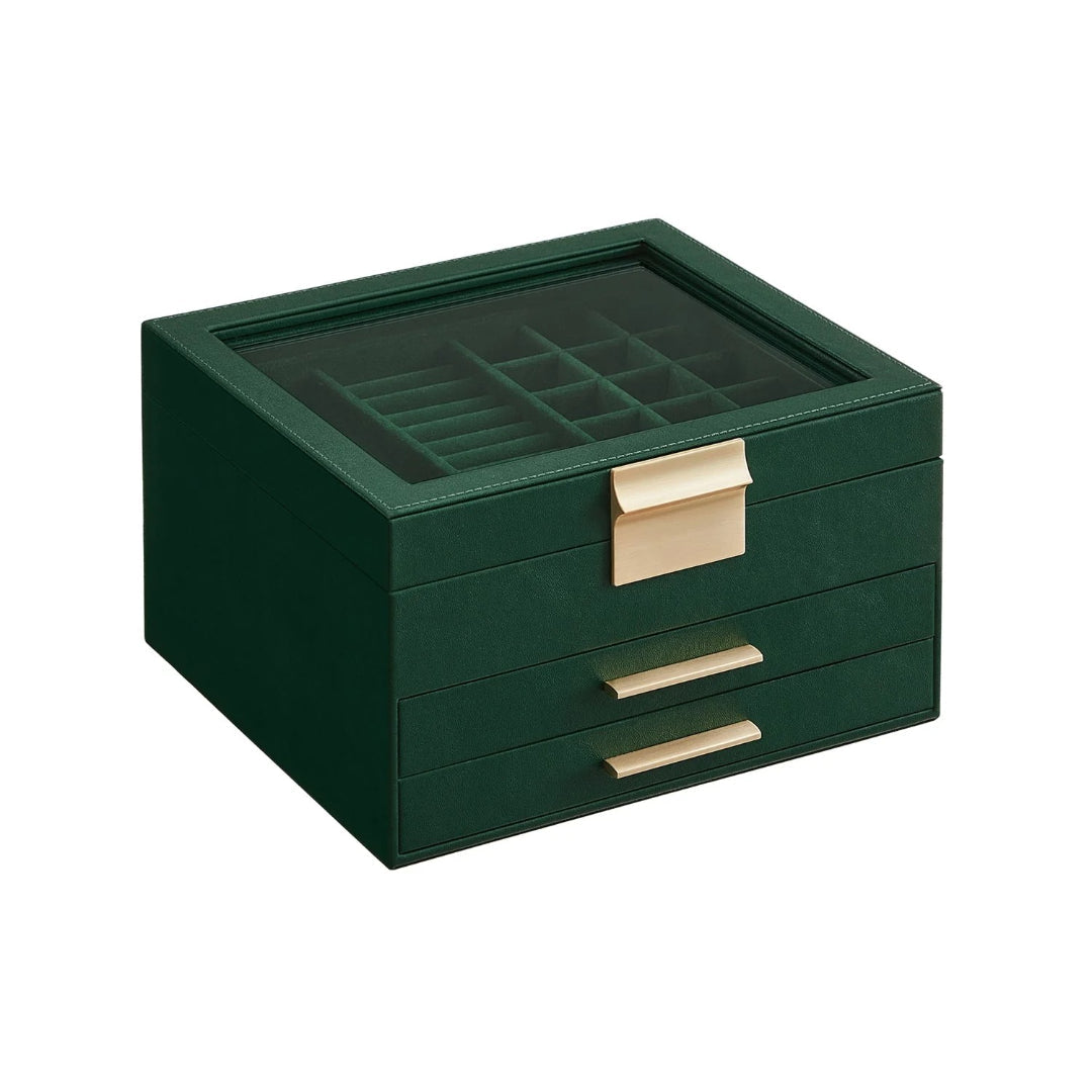 Jewelry Box Organizer With Glass Lid 2 To 6 Layer Storage – product view 5 | Ridgefield Furniture