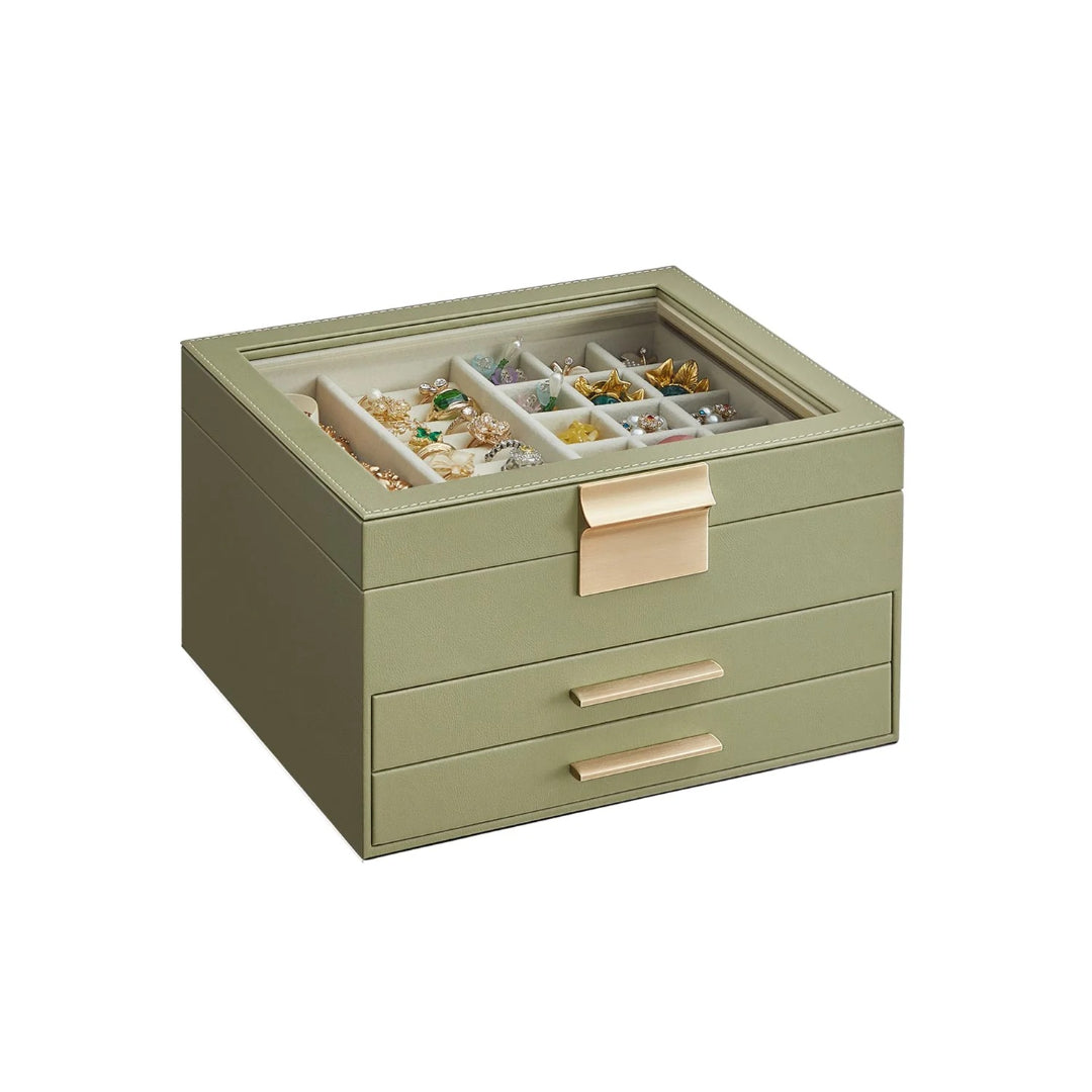 Jewelry Box Organizer With Glass Lid 2 To 6 Layer Storage – product view 6 | Ridgefield Furniture