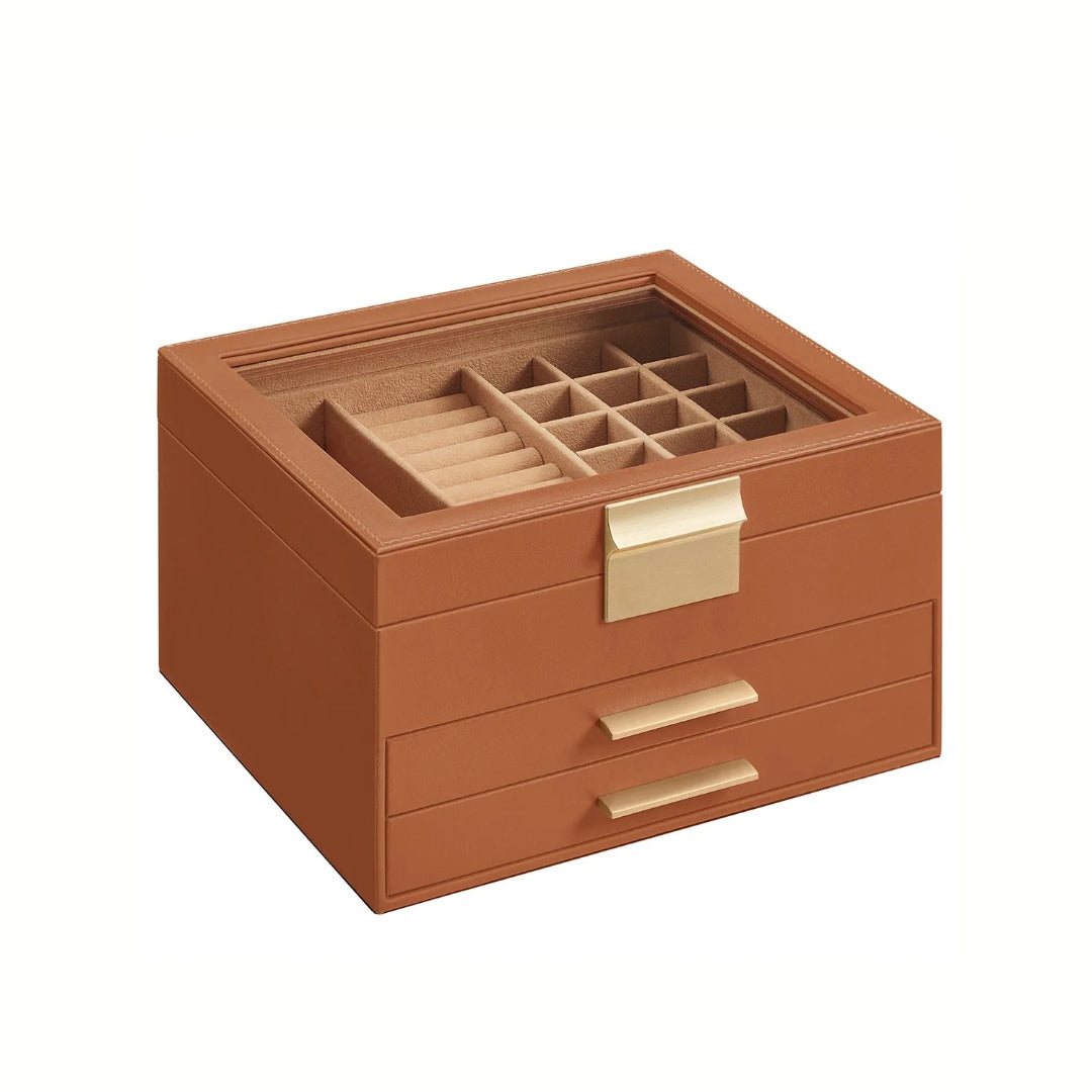 Jewelry Box Organizer With Glass Lid 2 To 6 Layer Storage – product view 10 | Ridgefield Furniture