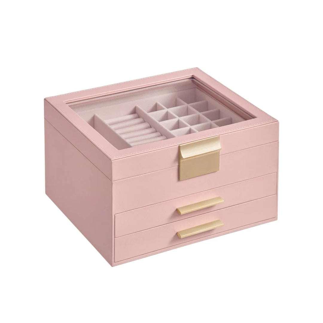 Jewelry Box Organizer With Glass Lid 2 To 6 Layer Storage – product view 12 | Ridgefield Furniture