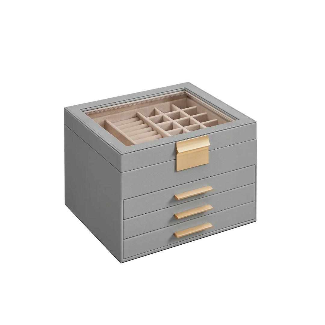 Jewelry Box Organizer With Glass Lid 2 To 6 Layer Storage – product view 15 | Ridgefield Furniture