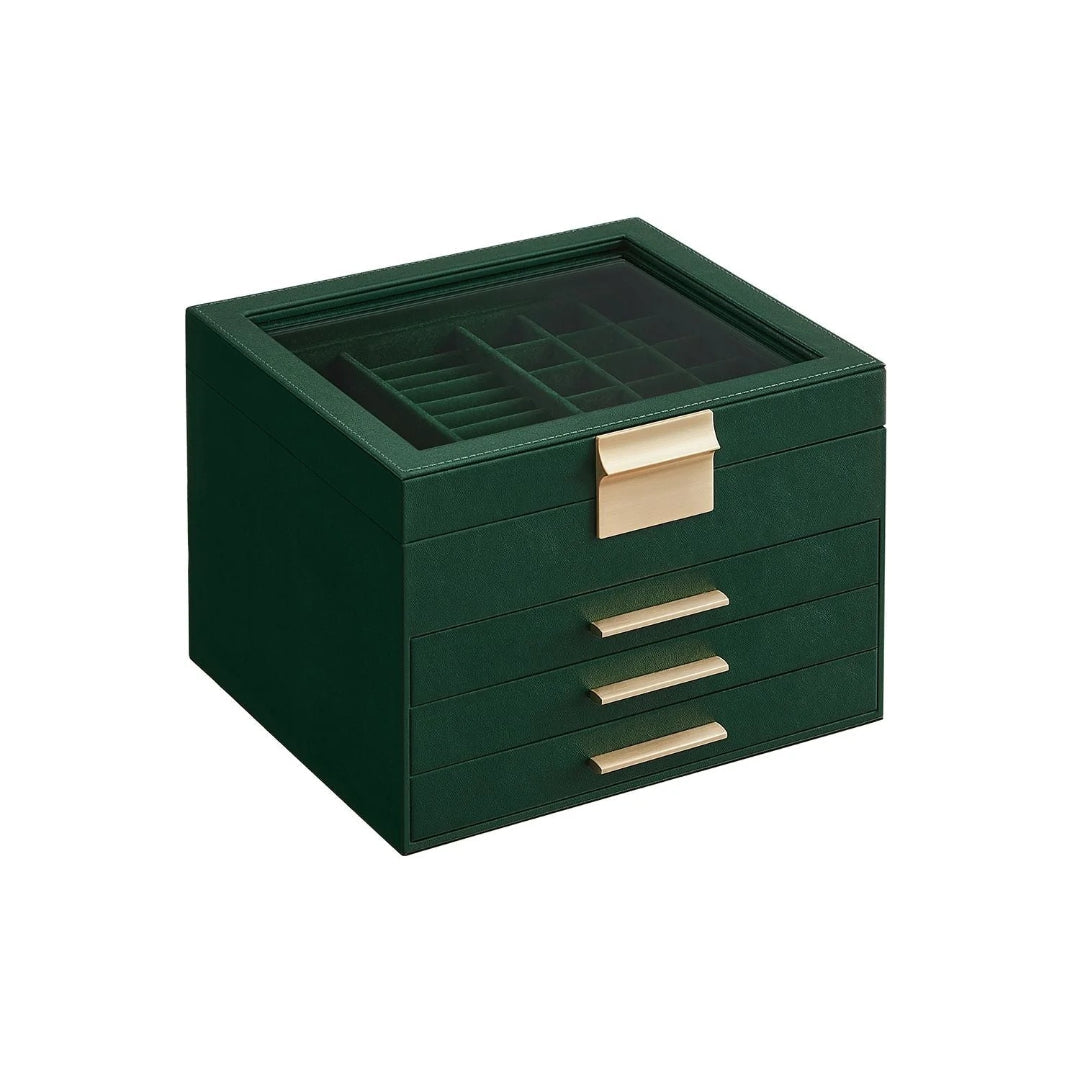 Jewelry Box Organizer With Glass Lid 2 To 6 Layer Storage – product view 16 | Ridgefield Furniture