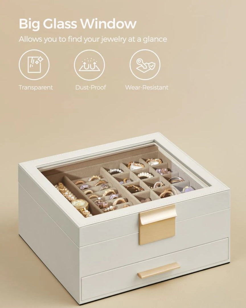 Jewelry Box Organizer With Glass Lid 2 To 6 Layer Storage – product view 22 | Ridgefield Furniture