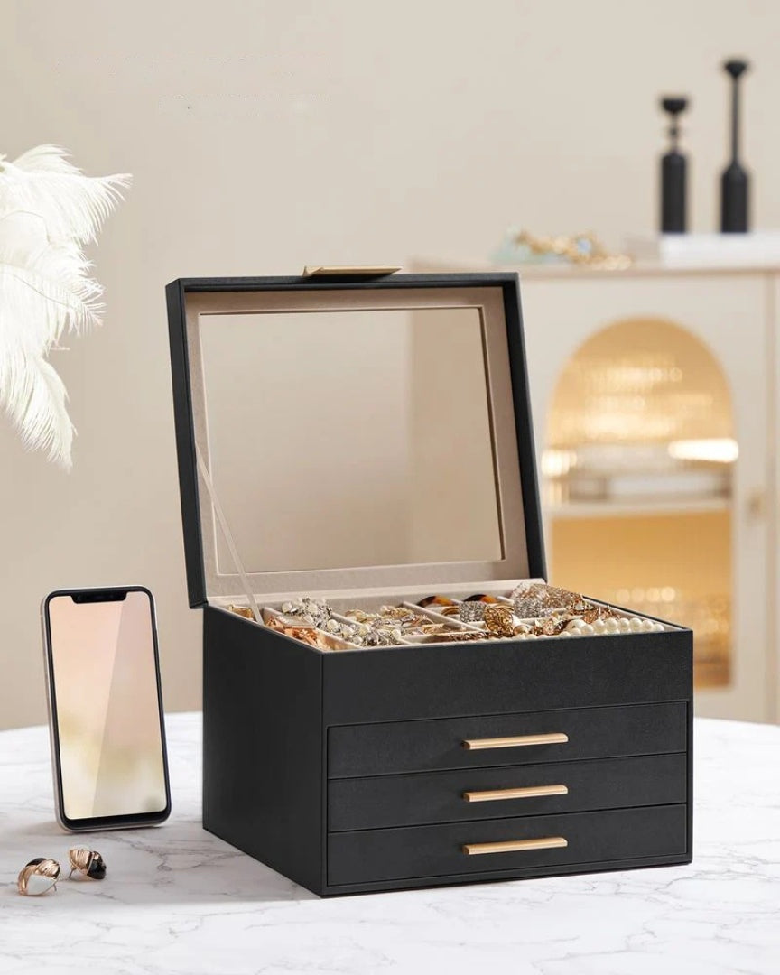 Jewelry Box Organizer With Glass Lid 2 To 6 Layer Storage – product view 38 | Ridgefield Furniture