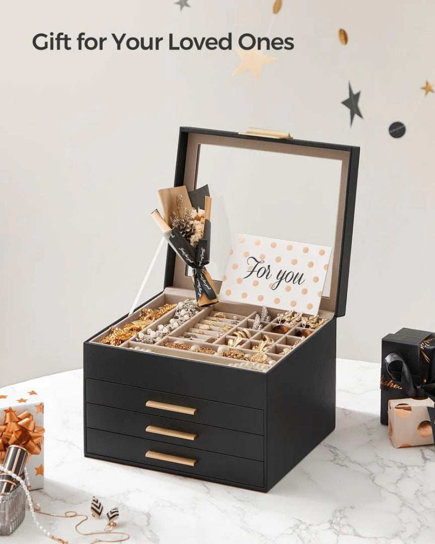 Jewelry Box Organizer With Glass Lid 2 To 6 Layer Storage – product view 39 | Ridgefield Furniture