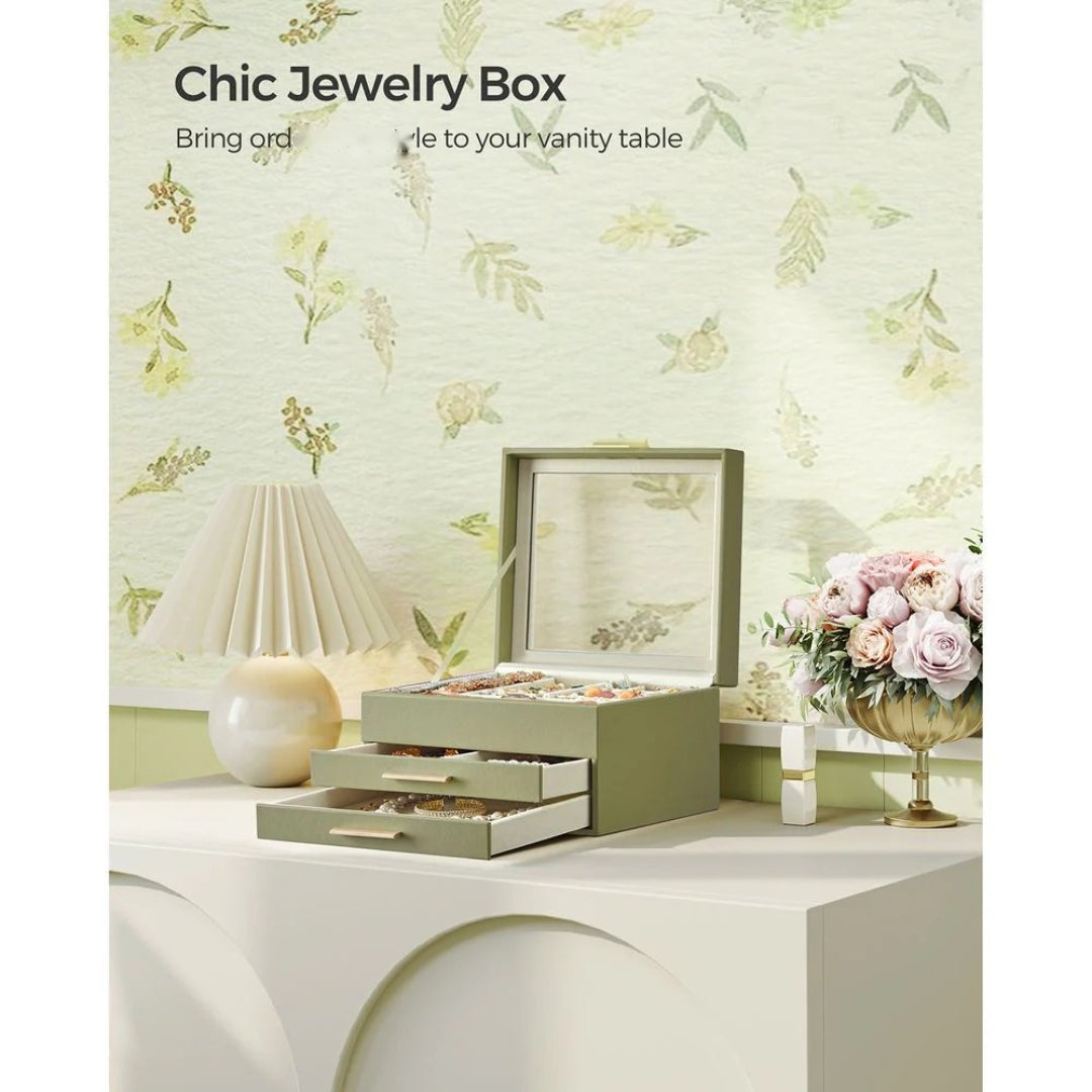 Jewelry Box Organizer With Glass Lid 2 To 6 Layer Storage – product view 46 | Ridgefield Furniture