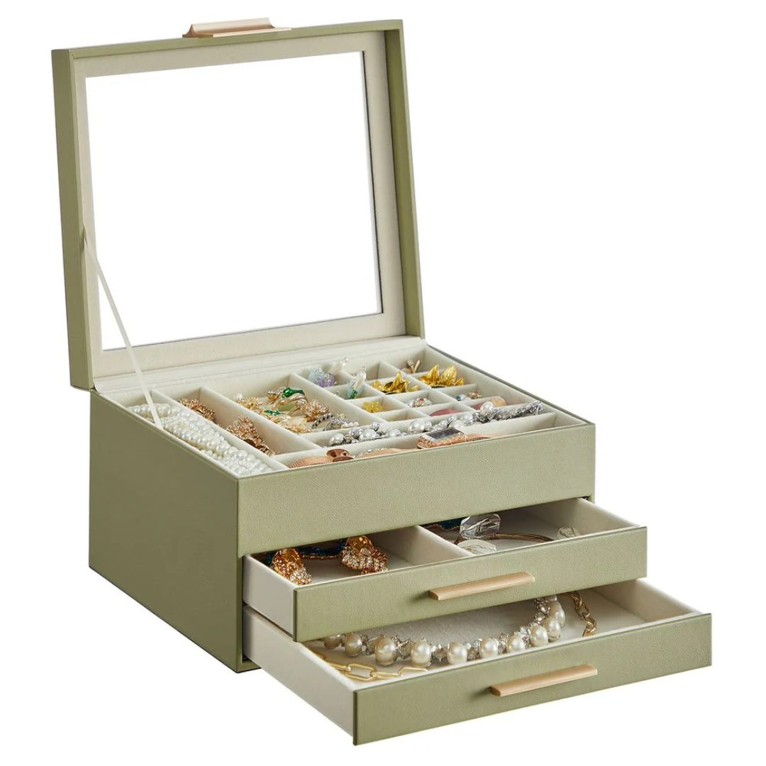 Jewelry Box Organizer With Glass Lid 2 To 6 Layer Storage – product view 48 | Ridgefield Furniture