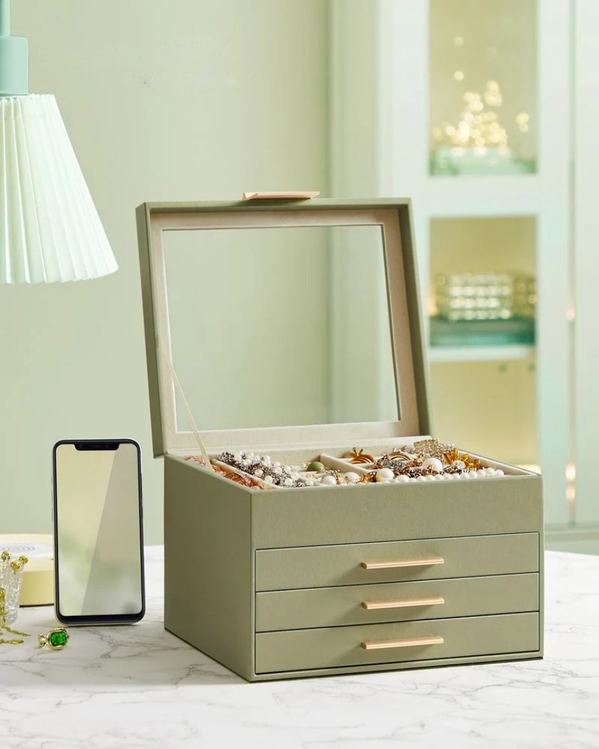 Jewelry Box Organizer With Glass Lid 2 To 6 Layer Storage – product view 49 | Ridgefield Furniture