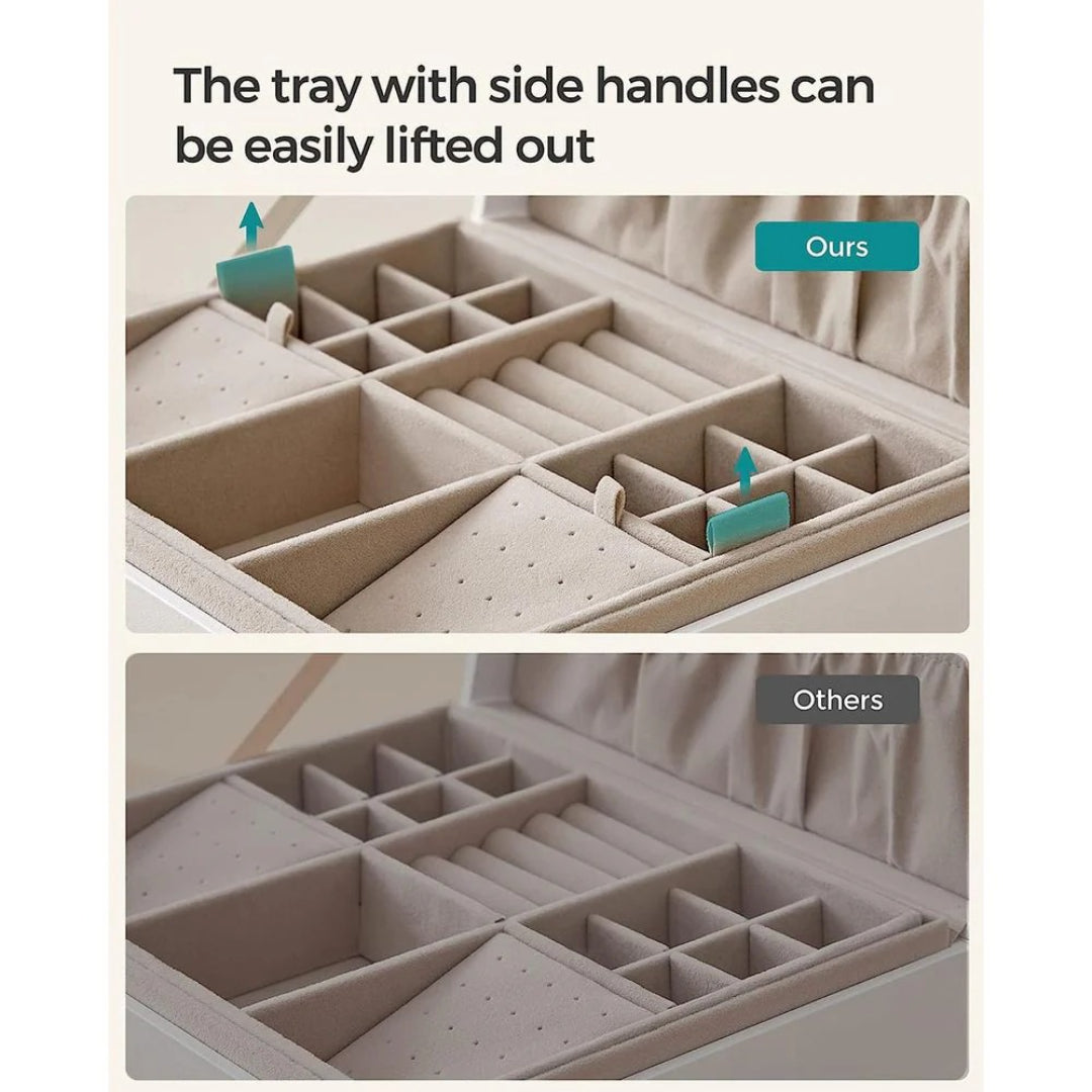 Jewelry Box Organizer With Handle 2 Layer Storage – product view 11 | Ridgefield Furniture