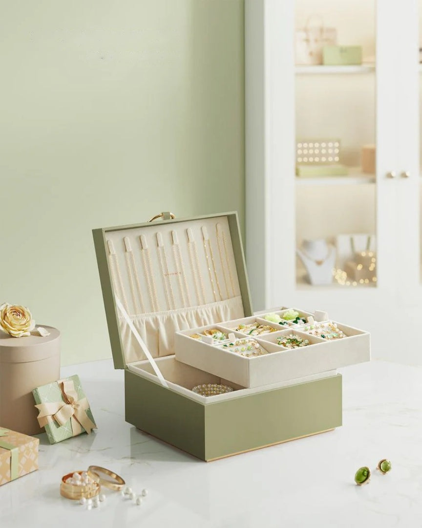 Jewelry Box Organizer With Handle 2 Layer Storage – product view 19 | Ridgefield Furniture