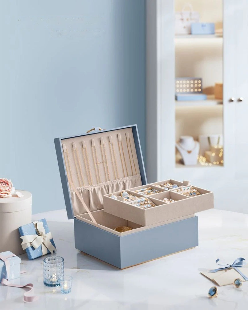Jewelry Box Organizer With Handle 2 Layer Storage – product view 20 | Ridgefield Furniture