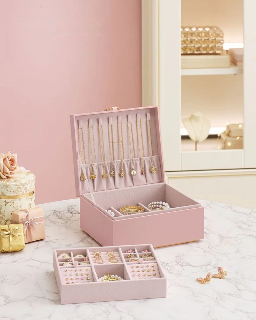 Jewelry Box Organizer With Handle 2 Layer Storage – product view 21 | Ridgefield Furniture