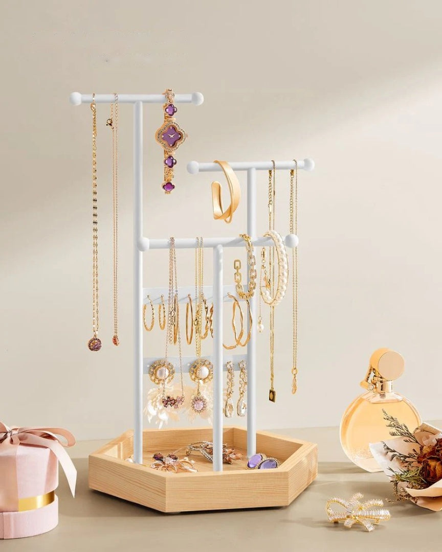 Jewelry Holder Stand With Metal Frame And Tray – product view 14 | Ridgefield Furniture