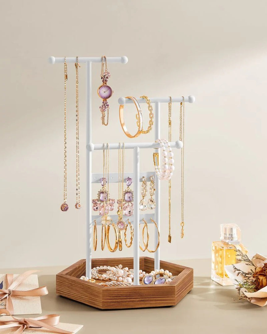 Jewelry Holder Stand With Metal Frame And Tray – product view 15 | Ridgefield Furniture