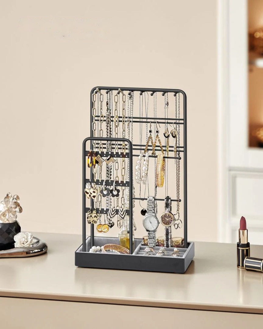 Jewelry Holder Stand With Metal Frame And Velvet Tray – product view 14 | Ridgefield Furniture