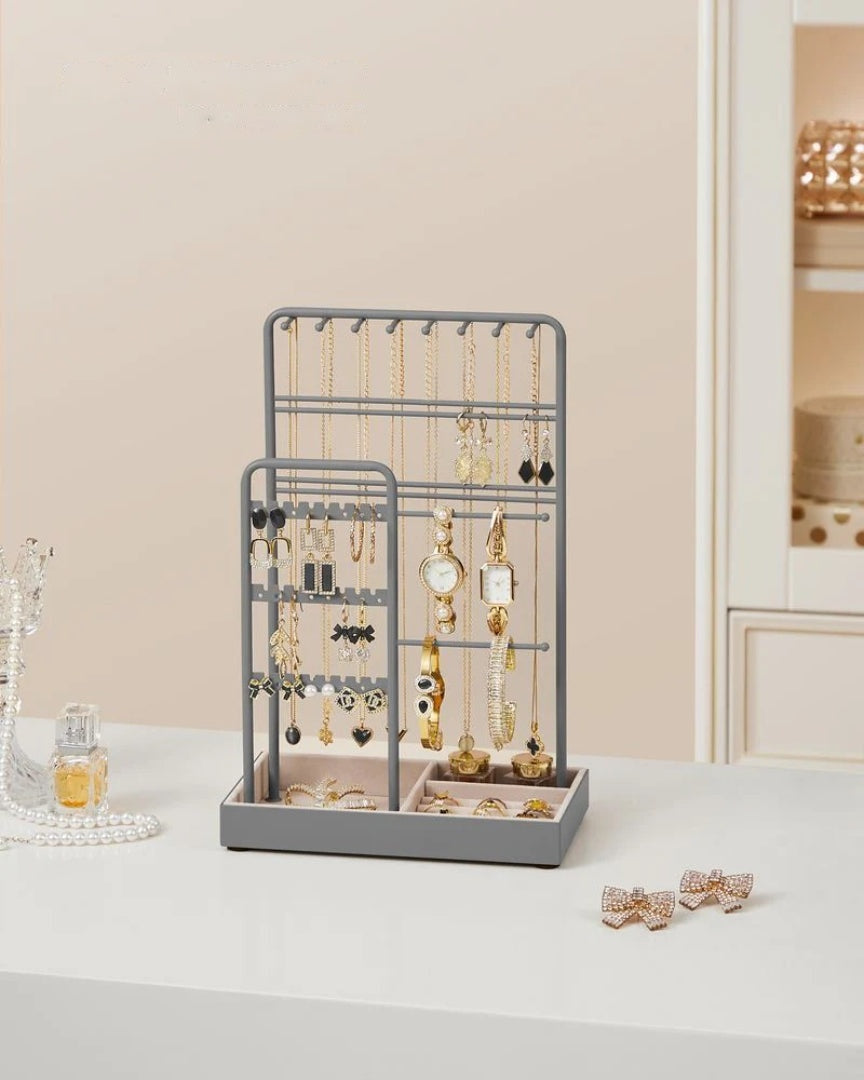 Jewelry Holder Stand With Metal Frame And Velvet Tray – product view 17 | Ridgefield Furniture