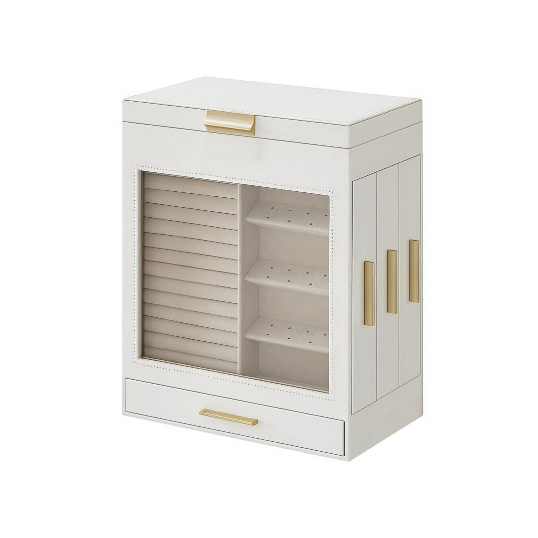 Jewelry Organizer Box With Mirror 5 Layer And Side Drawers – product view 1 | Ridgefield Furniture