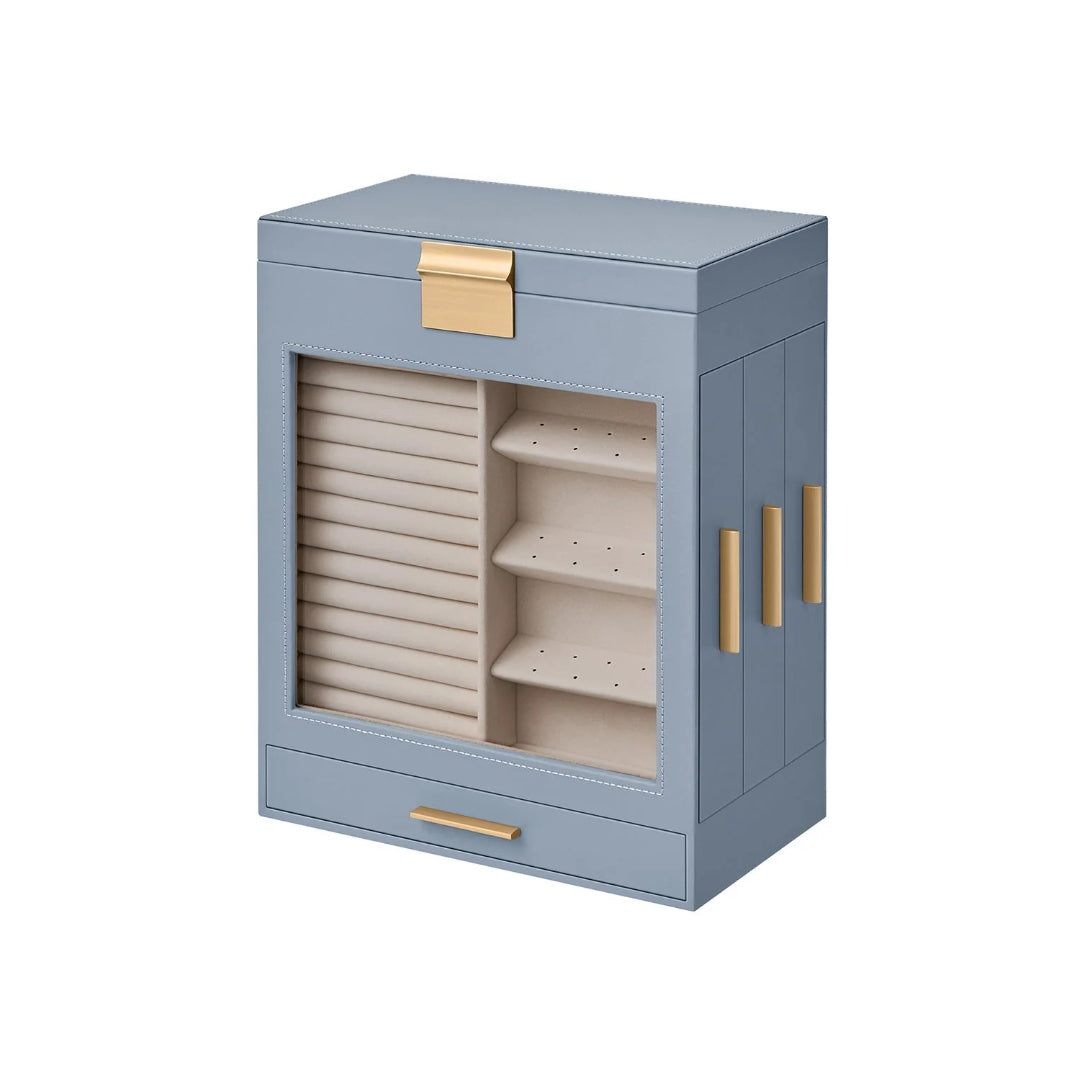 Jewelry Organizer Box With Mirror 5 Layer And Side Drawers – product view 3 | Ridgefield Furniture
