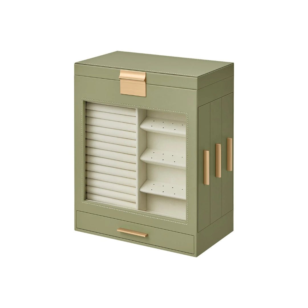 Jewelry Organizer Box With Mirror 5 Layer And Side Drawers – product view 4 | Ridgefield Furniture