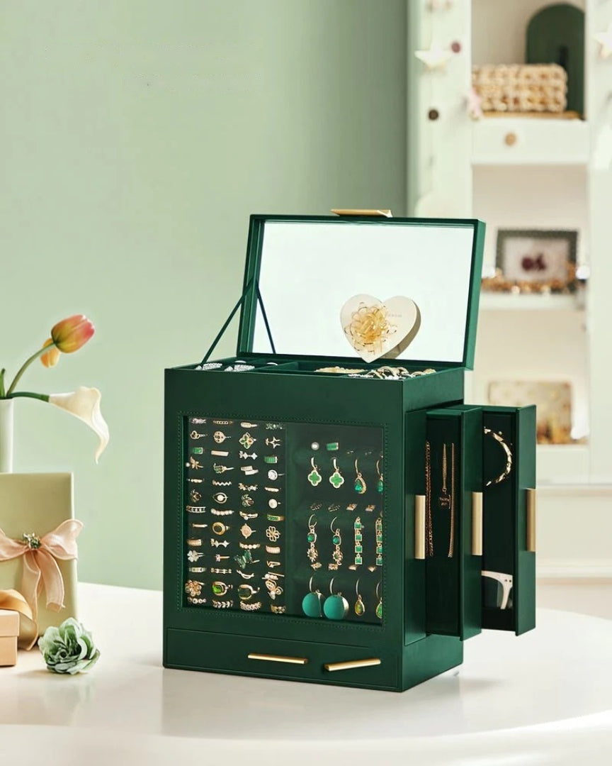 Jewelry Organizer Box With Mirror 5 Layer And Side Drawers – product view 17 | Ridgefield Furniture