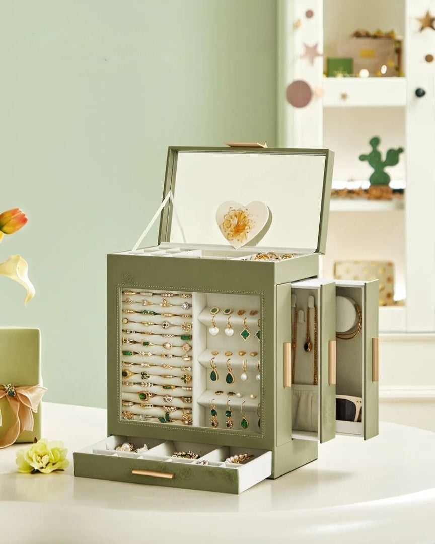 Jewelry Organizer Box With Mirror 5 Layer And Side Drawers – product view 19 | Ridgefield Furniture