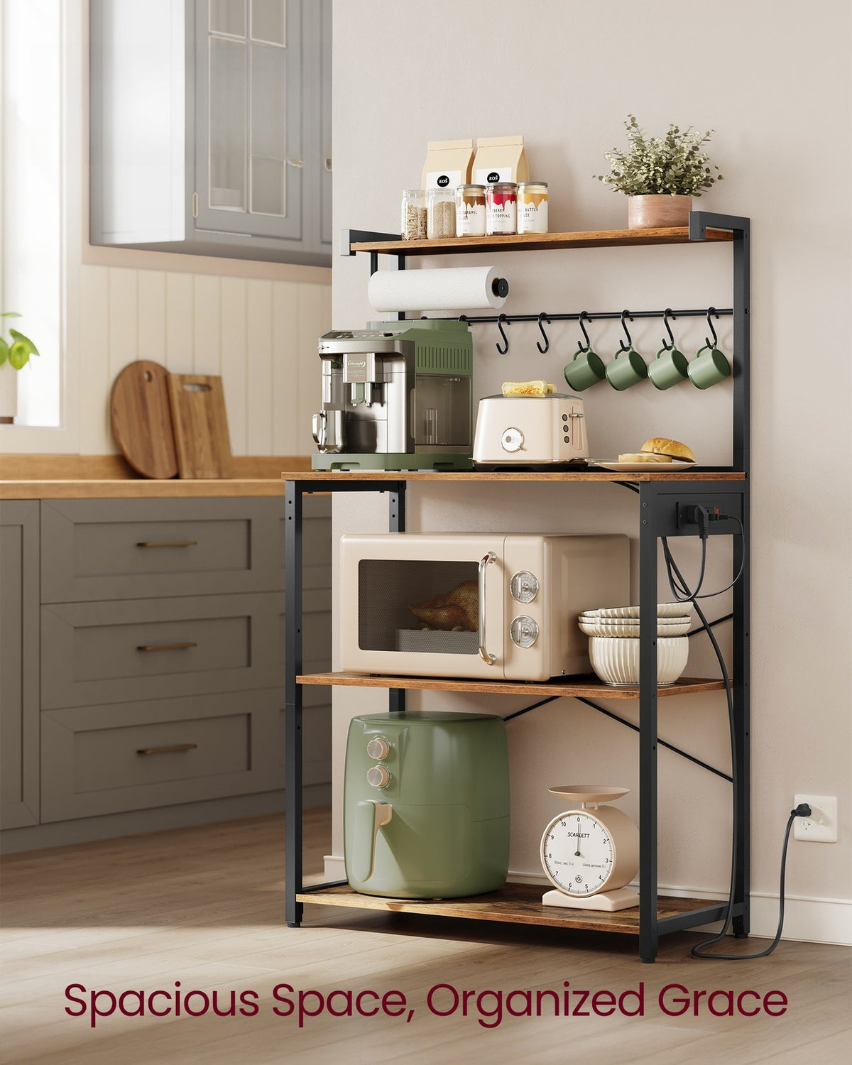 Kitchen Bakers Rack With Power Outlet - product photo 08