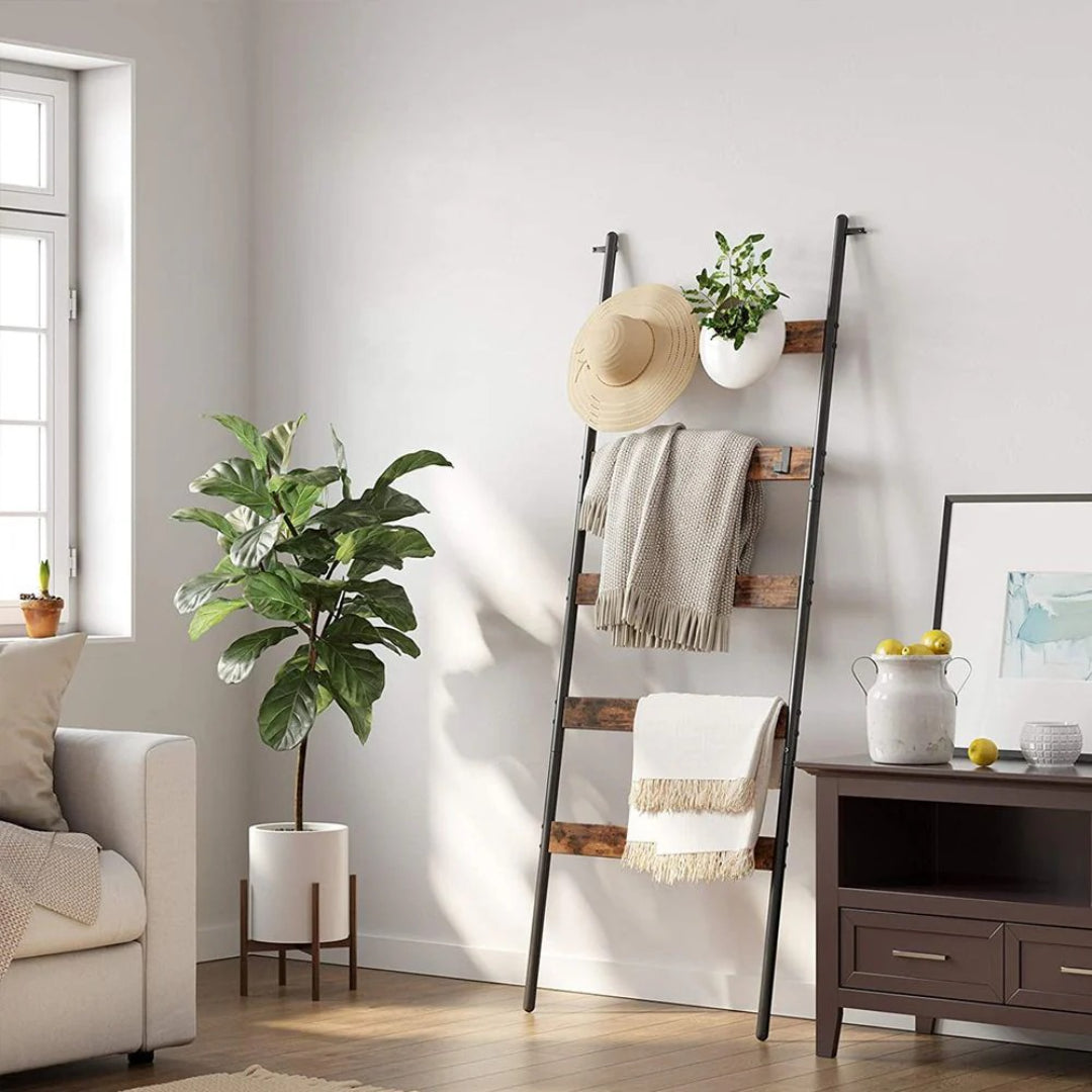 Ladder Shelf 5-Tier Blanket Rack Storage 25.6in Wide – product view 3 | Ridgefield Furniture