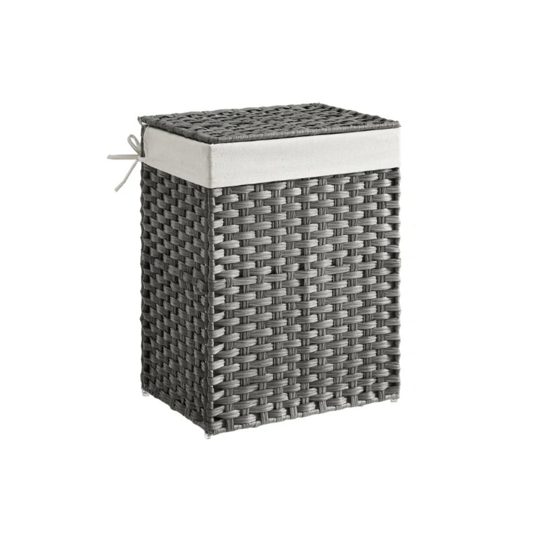 Laundry Basket With Lid 23.8 Gallon Rattan Hamper 23.6in High – product view 1 | Ridgefield Furniture