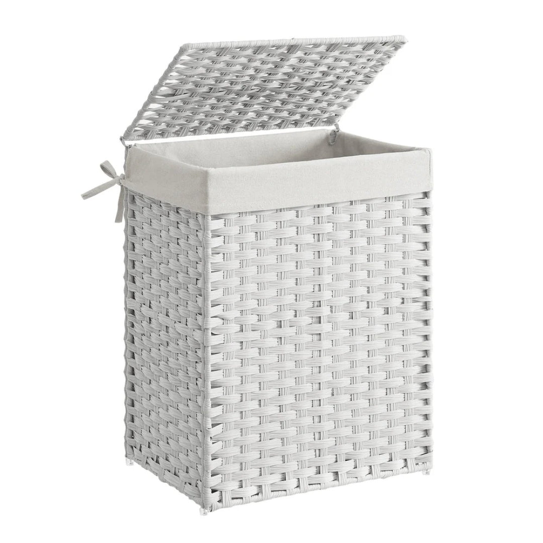 Laundry Basket With Lid 23.8 Gallon Rattan Hamper 23.6in High – product view 4 | Ridgefield Furniture