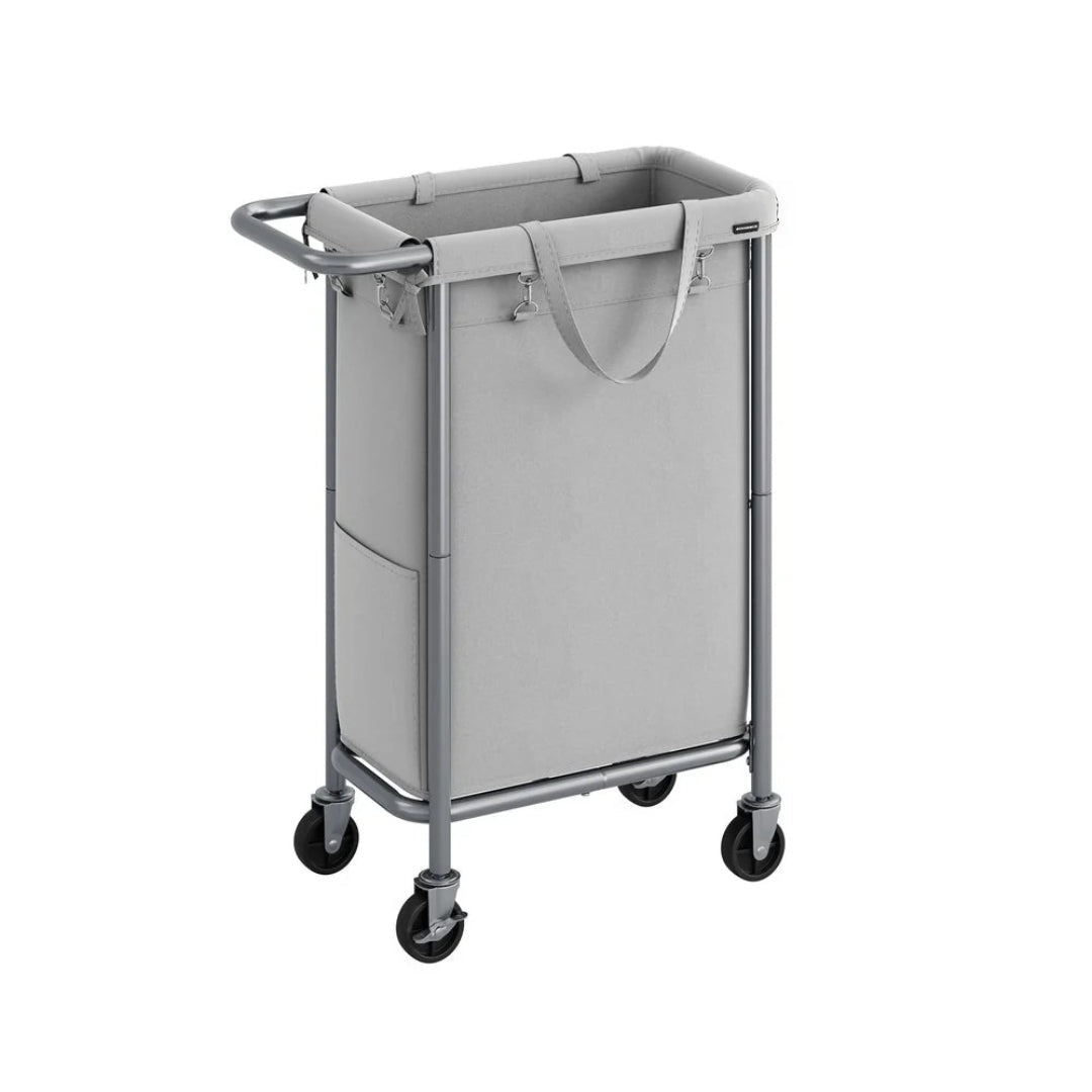 Laundry Basket With Wheels 23.8 Gallon Slim Hamper 31.9in High – product view 1 | Ridgefield Furniture