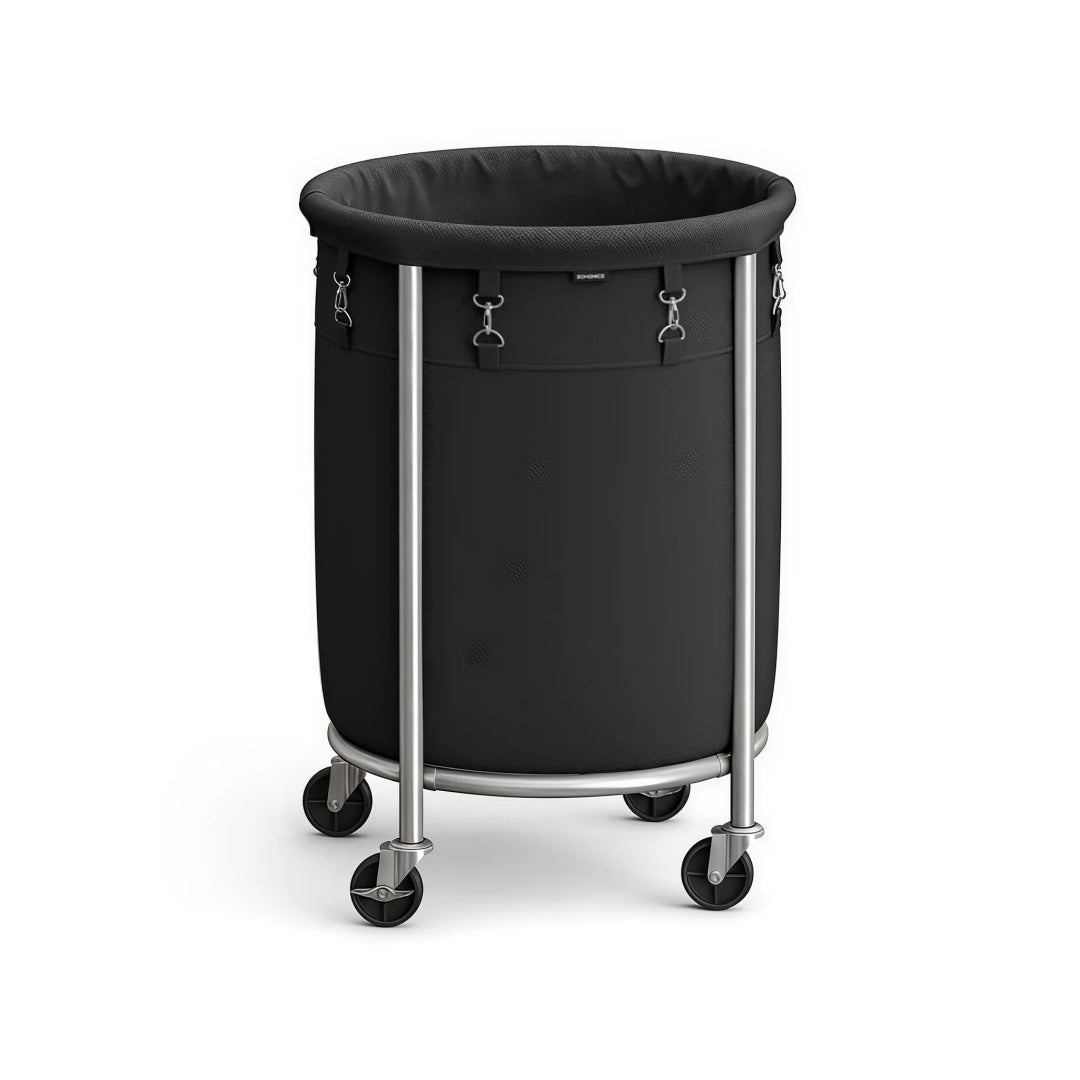Laundry Basket With Wheels 29 Gallon Removable Bag 28in High – product view 2 | Ridgefield Furniture