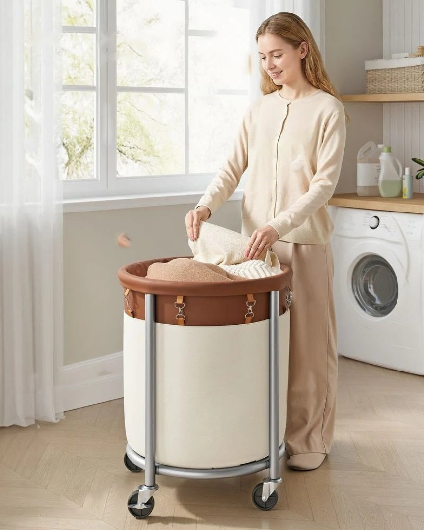 Laundry Basket With Wheels 29 Gallon Removable Bag 28in High – product view 17 | Ridgefield Furniture