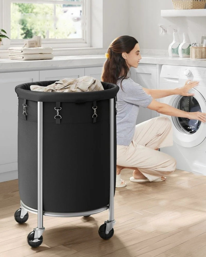 Laundry Basket With Wheels 29 Gallon Removable Bag 28in High – product view 18 | Ridgefield Furniture