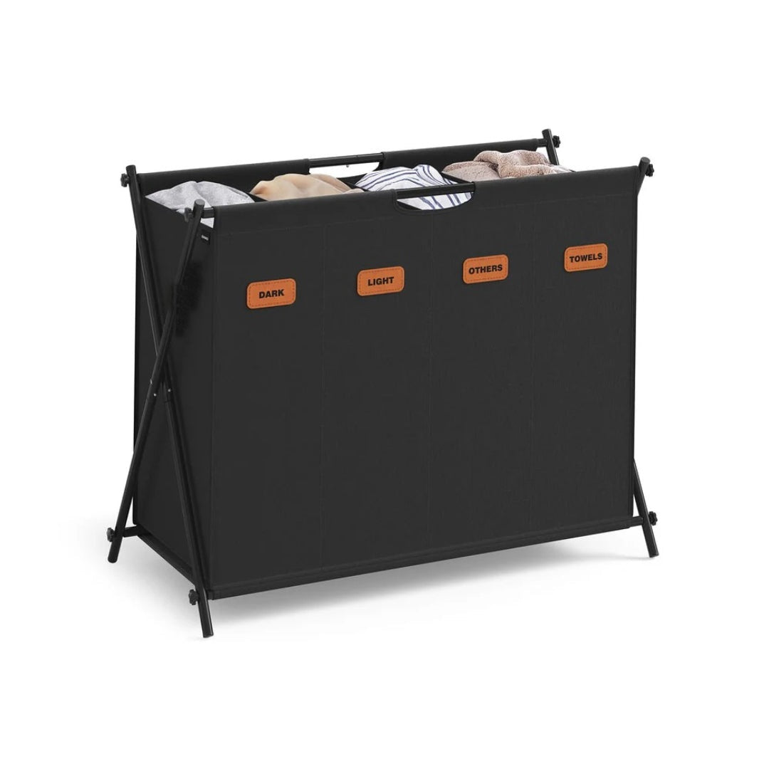 Laundry Hamper 4 Section 40.9 Gallon Collapsible Sorter – product view 5 | Ridgefield Furniture
