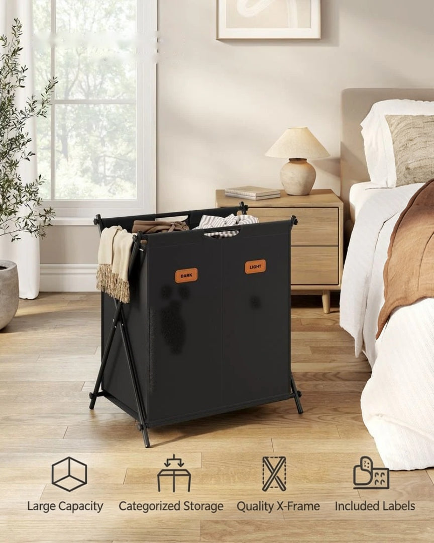 Laundry Hamper 4 Section 40.9 Gallon Collapsible Sorter – product view 7 | Ridgefield Furniture