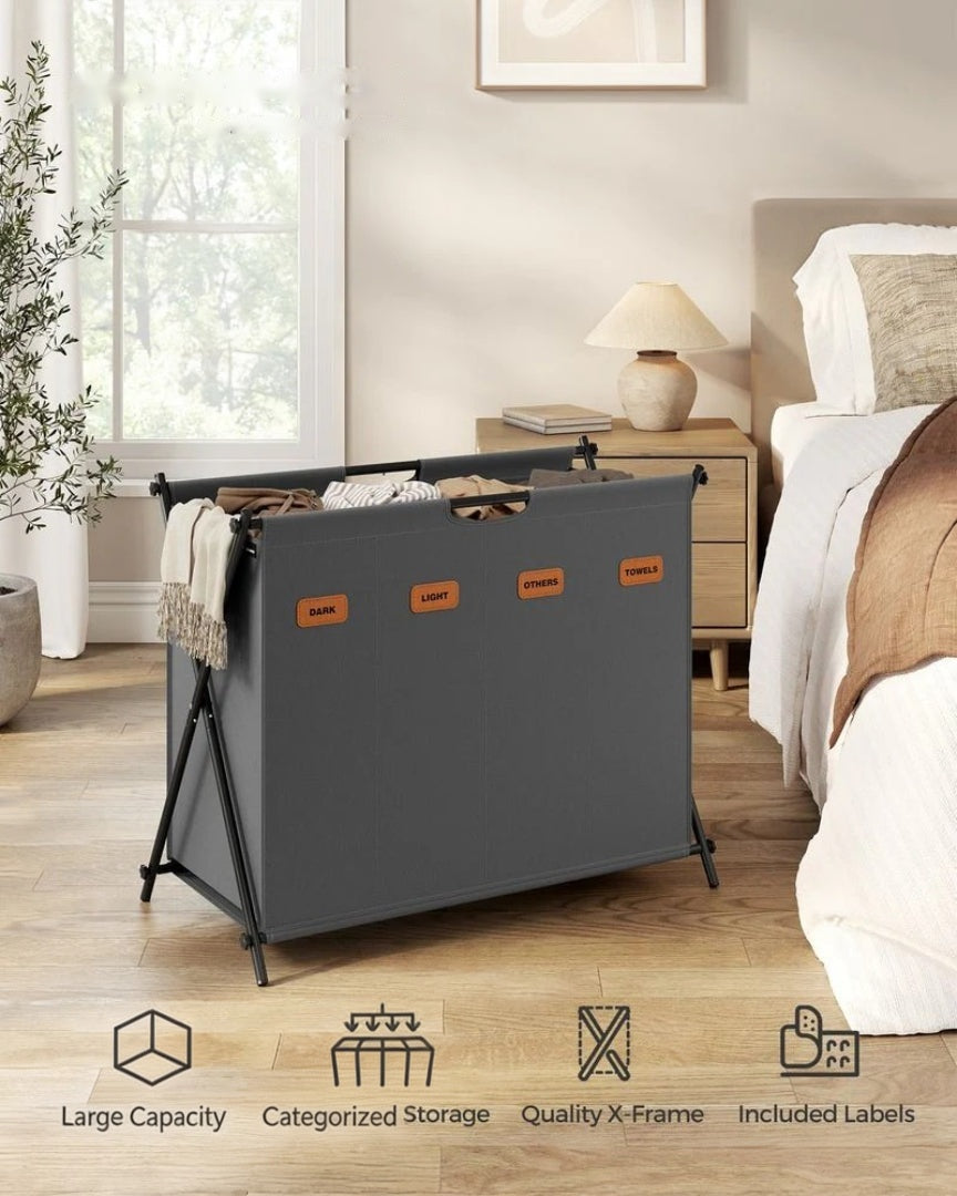 Laundry Hamper 4 Section 40.9 Gallon Collapsible Sorter – product view 20 | Ridgefield Furniture
