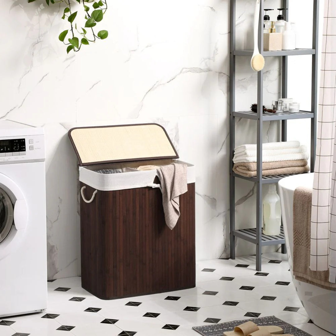 Laundry Hamper With Lid 2 Section 21.99 Gallon Sorter – product view 3 | Ridgefield Furniture