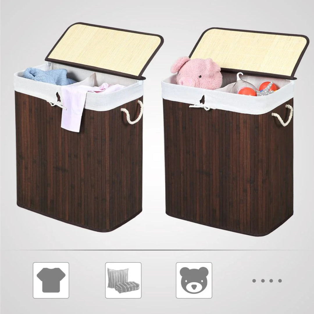 Laundry Hamper With Lid 2 Section 21.99 Gallon Sorter – product view 6 | Ridgefield Furniture