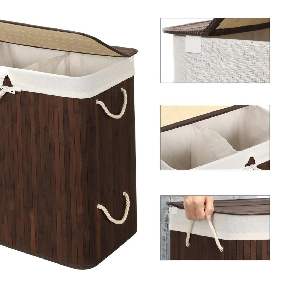 Laundry Hamper With Lid 2 Section 21.99 Gallon Sorter – product view 7 | Ridgefield Furniture