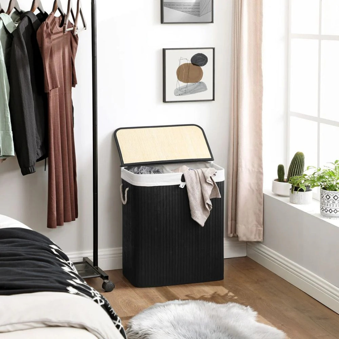 Laundry Hamper With Lid 2 Section 21.99 Gallon Sorter – product view 9 | Ridgefield Furniture