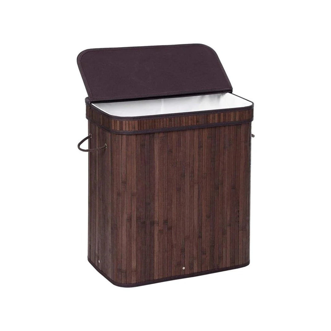 Laundry Hamper With Lid 26.4 Gallon Bamboo Basket 24in High – product view 2 | Ridgefield Furniture