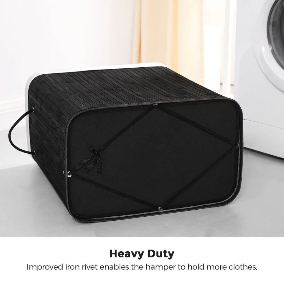 Laundry Hamper With Lid 26.4 Gallon Bamboo Basket 24in High – product view 5 | Ridgefield Furniture