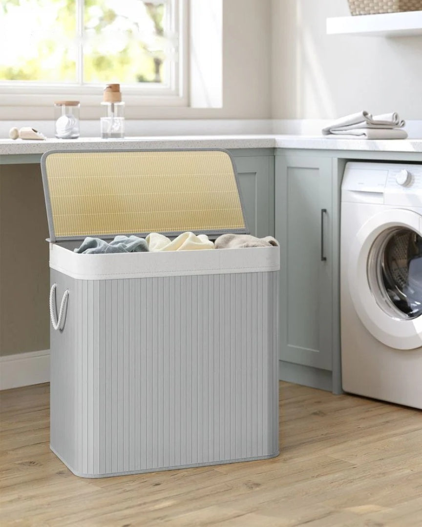 Laundry Hamper With Lid 3 Section 39.6 Gallon Sorter – product view 4 | Ridgefield Furniture