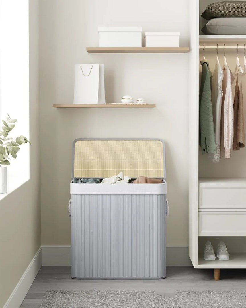 Laundry Hamper With Lid 3 Section 39.6 Gallon Sorter – product view 11 | Ridgefield Furniture