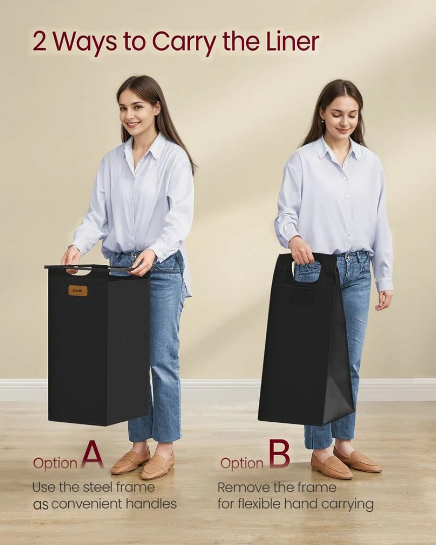 Laundry Hamper With Wheels 2 Compartments 26.4 Gallon Sorter – product view 7 | Ridgefield Furniture