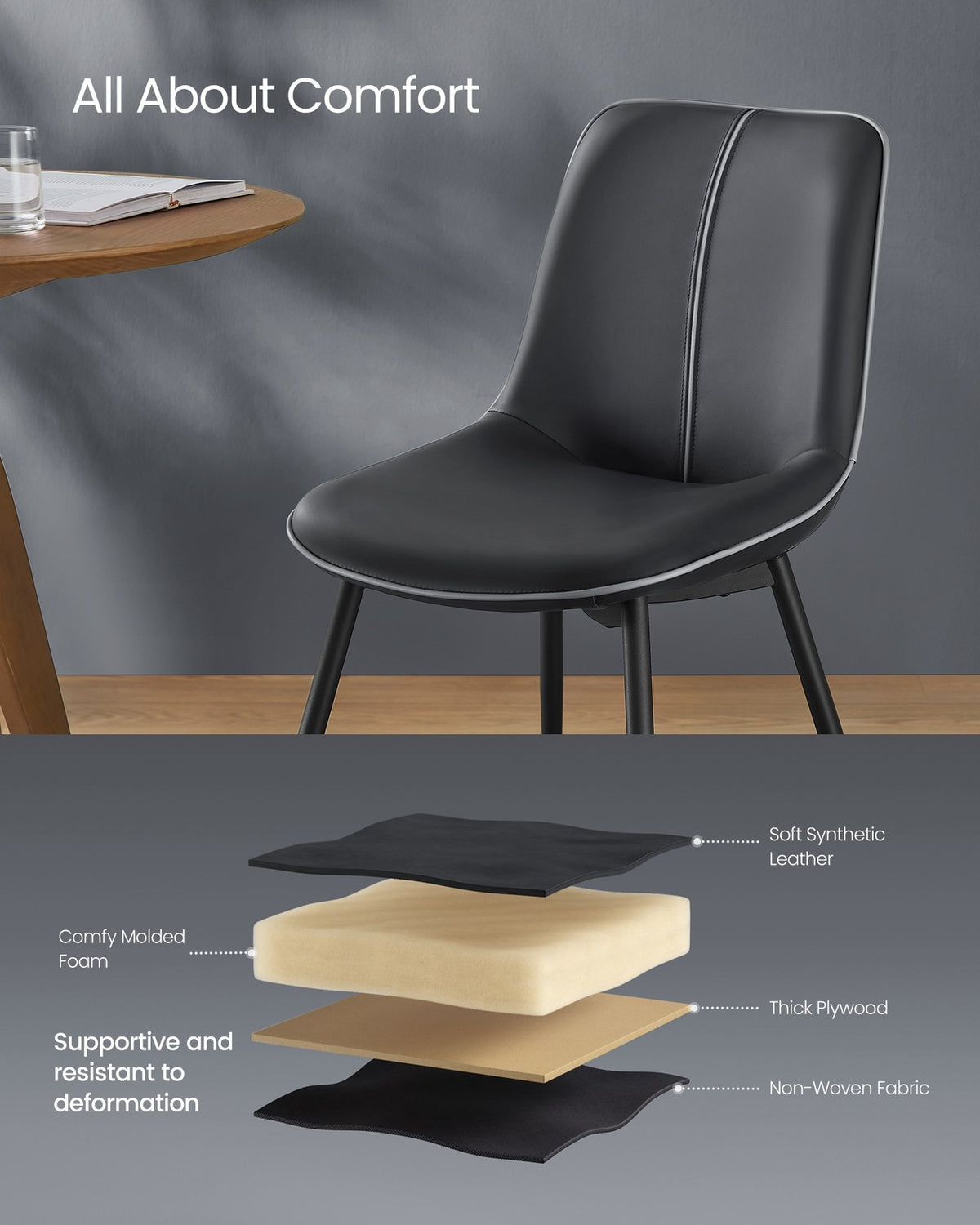 Leather Dining Chairs Set - product photo 04