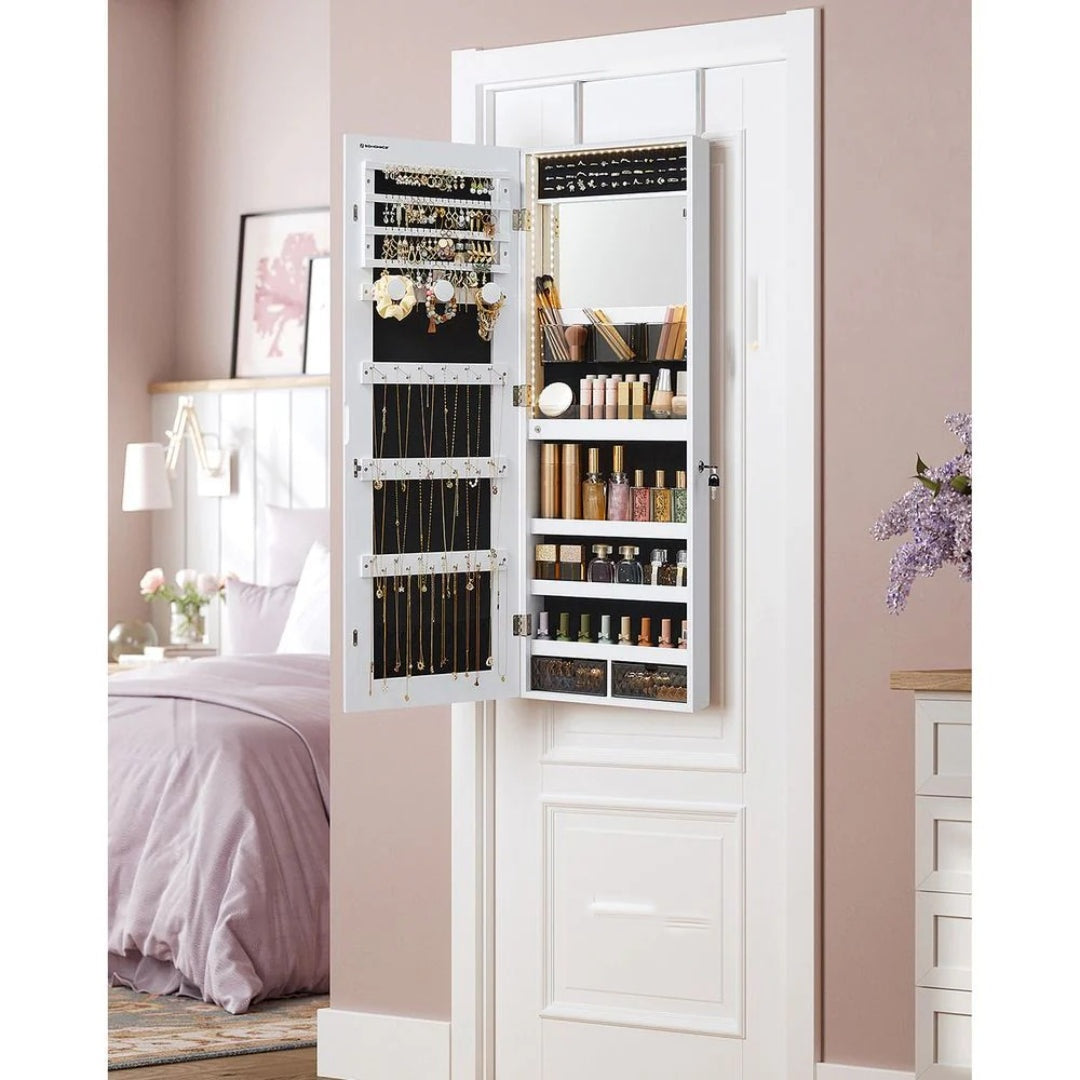 LED Mirror Jewelry Cabinet Armoire Wall Or Door Mounted – product view 5 | Ridgefield Furniture