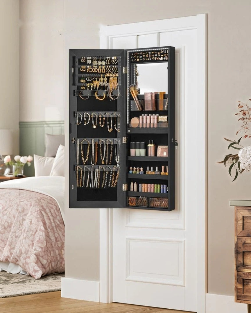 LED Mirror Jewelry Cabinet Armoire Wall Or Door Mounted – product view 12 | Ridgefield Furniture