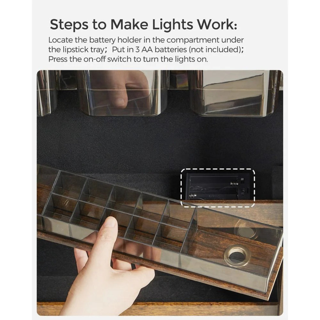 LED Mirror Jewelry Cabinet Armoire Wall Or Door Mounted – product view 15 | Ridgefield Furniture
