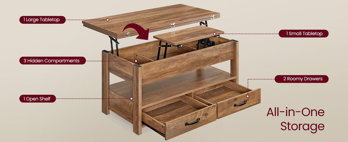 Lift Top Coffee Table, Center Table With Storage - product photo 09